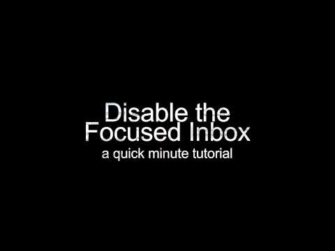 Disable the Focused Inbox in OWA - a quick minute tutorial