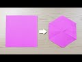 【切り紙】正六角形の作り方✨How to make paper hexagon#6각형#각형#星#七夕#スター#Craft#簡単#折り方#おりがみ#easy#origami#紙#종이접기#折纸#diy