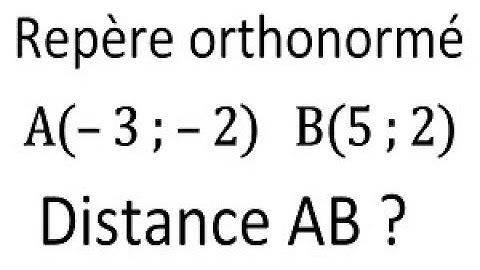 Calculer la distance entre deux points dans un repère orthonormé du plan - 2nde