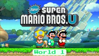 New Super Mario Bros. U  World 1 (Acorn Plains) 100% Multiplayer