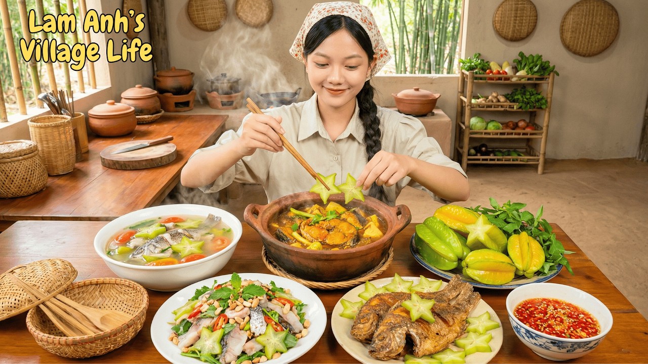 Harvesting And Cooking Vlog 79: Cooking Dishes with Fish and Starfruit with Lam Anh