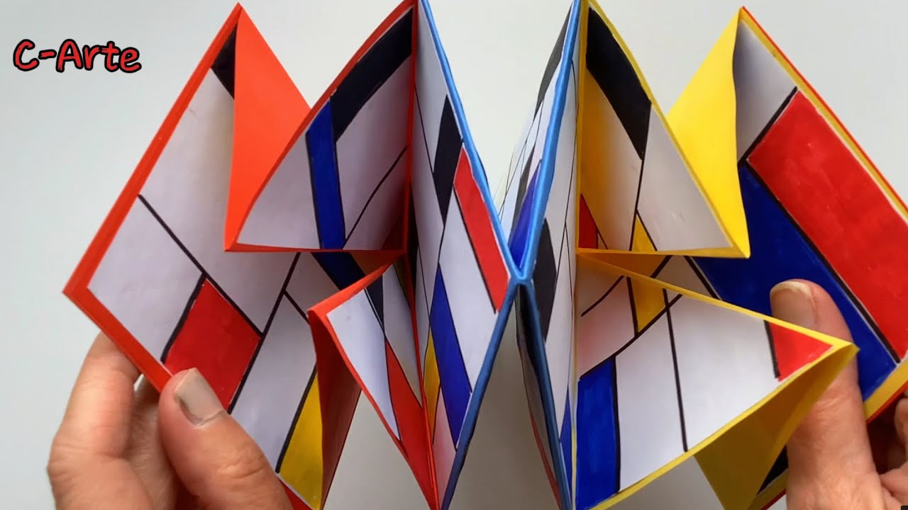 Come Mondrian 👩‍🎨 Explosion Book #farelibri #diy #school #art #popupbook 