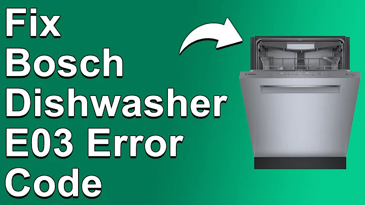 How To Fix Bosch Dishwasher E03 Error Code - Meaning, Causes, & Solutions (Proven Fix!)