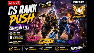 🔴 FREE FIRE LIVE | CS RANK PUSH TO GRANDMASTER 😈 | FULL RUSH GAMEPLAY