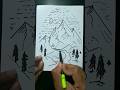 nature drawing | easy drawing❤️❤️#shorts #youtubeshorts #shortsfeed #drawing #ytshorts #love