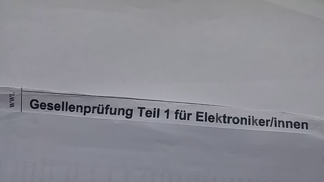 Update Vorbereitung Gesellenprüfung Teil 1 für Elektoniker/innen... التحضير للامتحان الفيديو رقم 1
