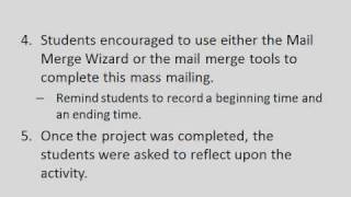EDU 590 Using Various Levels of Technology  for a Mass Mailing