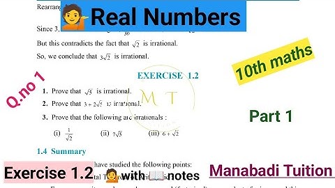 💁10th class maths |Chapter 1 |👉Real numbers |🙋Exercise 1.2| Q no 1 |part 1|with notes| CBSE |NCERT|