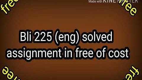 Bli 225 solved assignment 2020