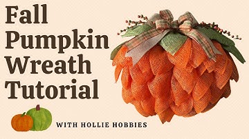 Pumpkin Wreath/ Pumpkin Wreath Ideas/ Fall Wreath Ideas/ Fall Wreaths/ Dollar Tree Pumpkin Wreath