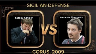 Sergey Karjakin vs Alexander Morozevich ♚ Sicilian Defense ♚ Corus 2009