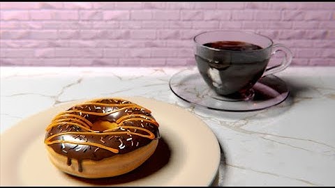 First animation in Blender | Donut & Coffee