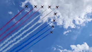 Trooping The Colour 2022, Military Flypast at Trafalgar Square.