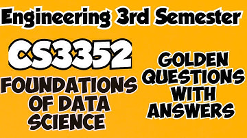 CS3352|Foundations of Data science|Unit Wise important questions|3rd semester important|2024|