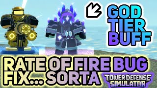Minigunner & Accelerator BUFF - Firerate Bug Fix - Tower Defense Simulator