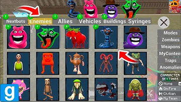 Nextbots in playground mod updated new strawberry elephant hungry worm snake chasing nextbots