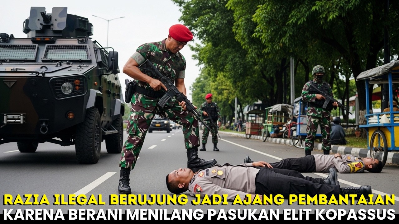 VIRAL‼️OKNUM POLISI NEKAT MERAZIA DAN MEMALAK PASUKAN ELIT KOPASSUS DI DEPAN UMUM‼️
