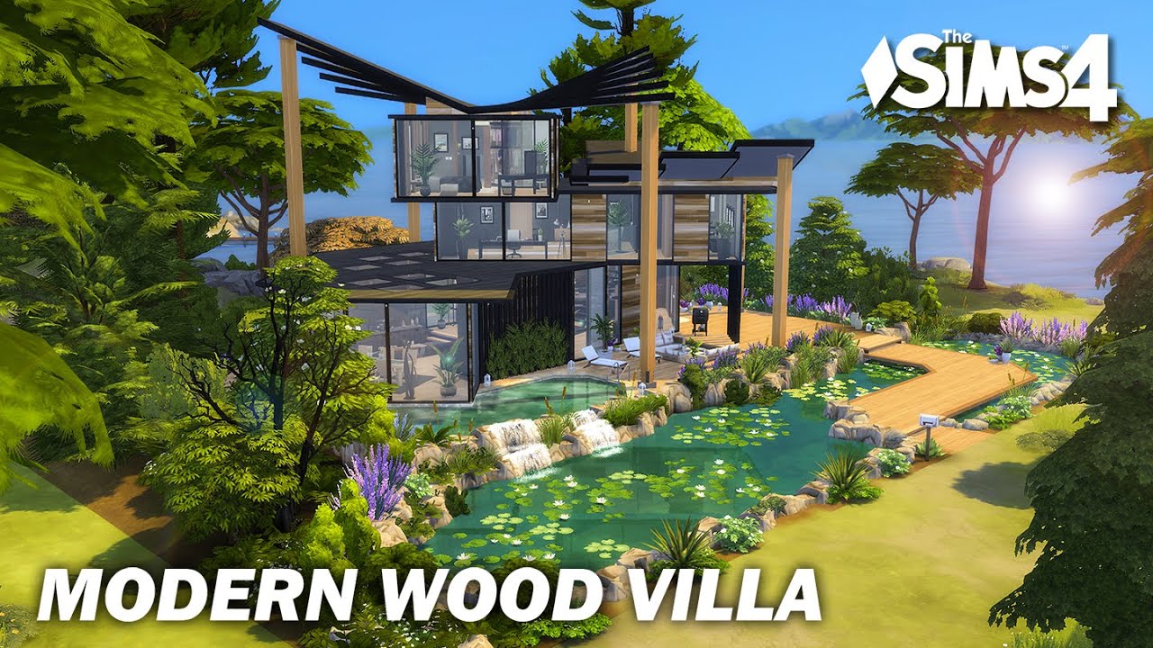 Modern Wood Villa | Natural Exterior | No CC | Artworks | Stop Motion | Sims 4 Video