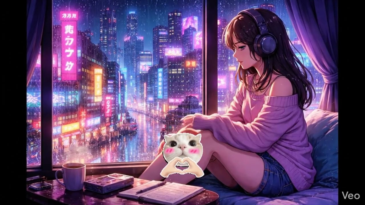 Japanese Cyberpunk Lo Fi  Dystopian Future Rain | Relaxation