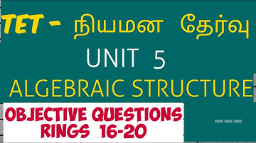 ug trb tn tet paper 2 maths unit 5 algebraic structure-rings mcq,in tamil,tetselection exam