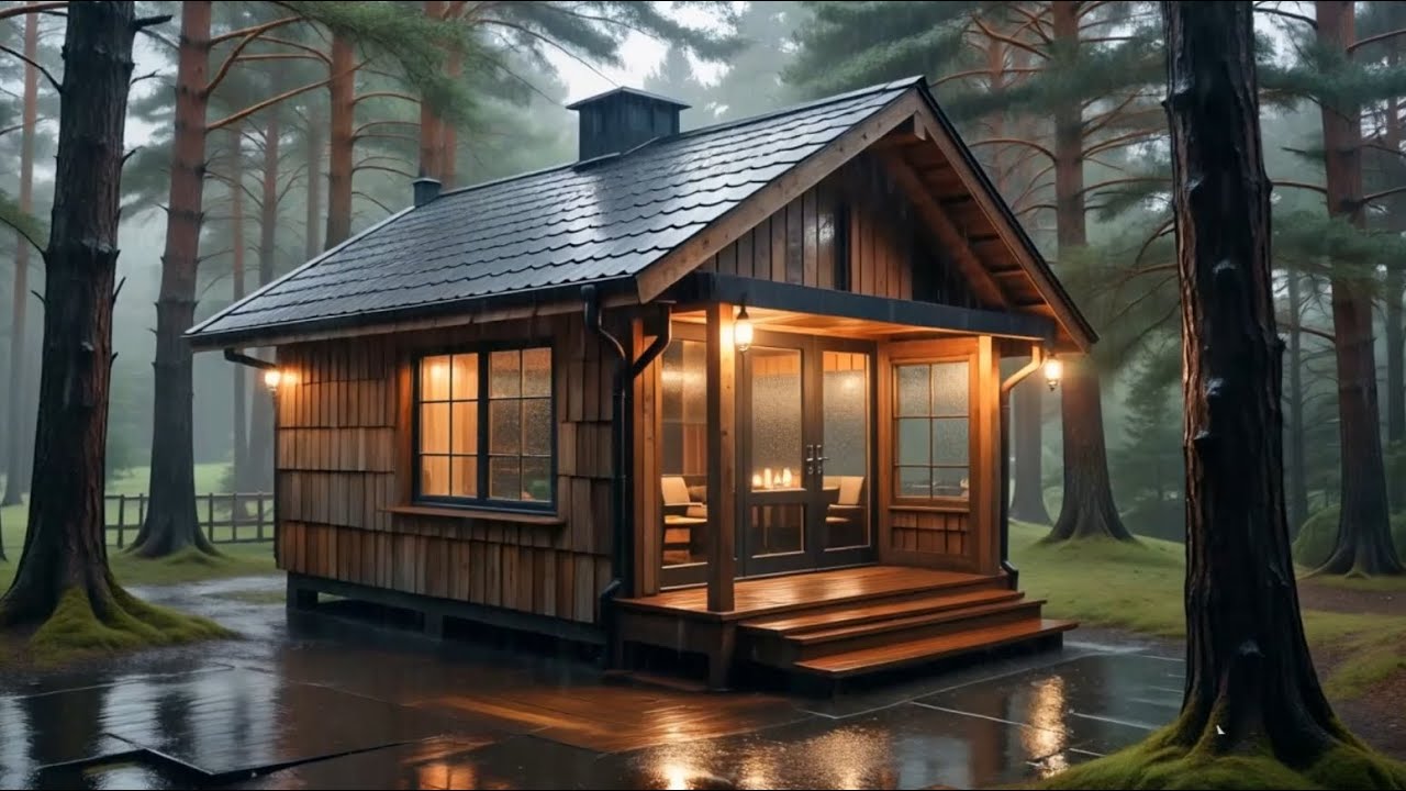 Rainy Cabin Night 🌧️ Soft Piano & Cozy Rain Sounds for Deep Sleep and Total Relaxation