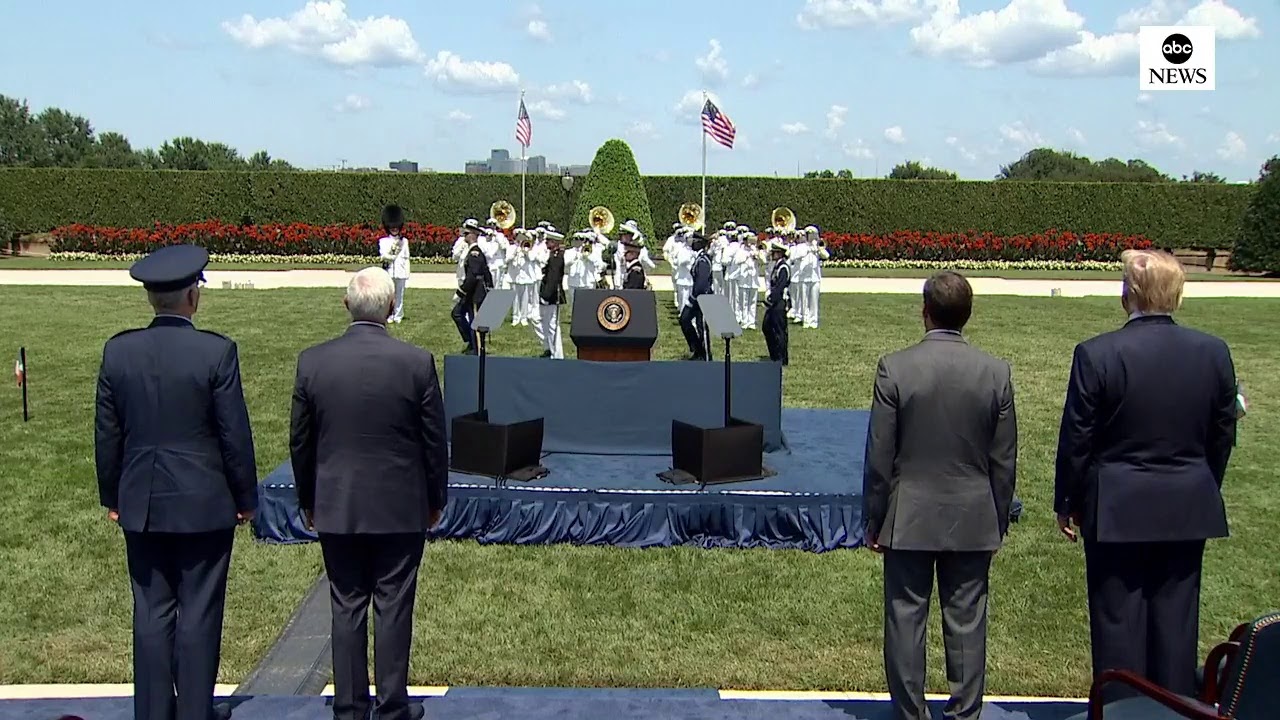 Pres.Trump welcomes new Secretary of Defense Mark Esper to the Pentagon