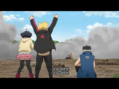 Kawaki Saves Naruto And Himawari Naruto Uses Supermassive Rasengan To Defeat Delta