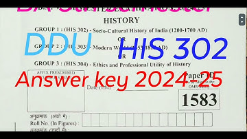 BA 5th semester History | HIS 302 Answer key 2024 -25| DDU