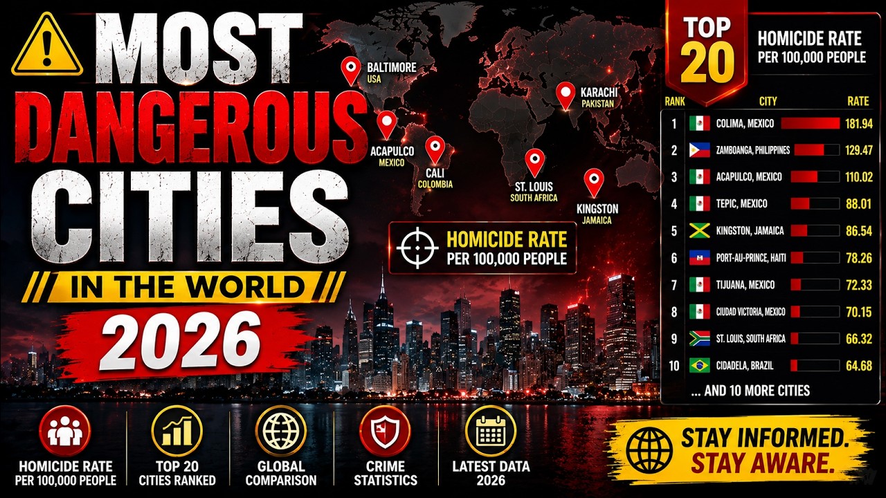 Most Dangerous Cities In The World 2024 ( Homicide Per 100,000 People ...