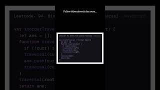 LeetCode 94 in 30s ⚡ | Binary Tree Inorder Traversal (JS)