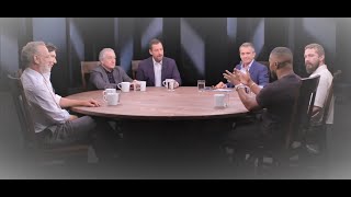 Actors Roundtable Adam Driver, Shia LaBeouf, Robert De Niro, Tom Hanks, Jamie Foxx Close Up.