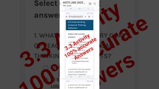 3.3 Activity | HOTS Training Module 3 Complete Solution | Higher Order Thinking Skills