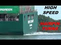 High speed hairpin turns of container ships