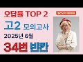 오답률 TOP 2  고2 모의고사 2025년 6월 34번 빈칸
