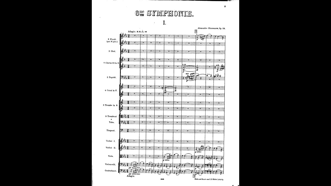 Alexander Glazunov - Symphony No. 6 (Audio + Full Score) - YouTube