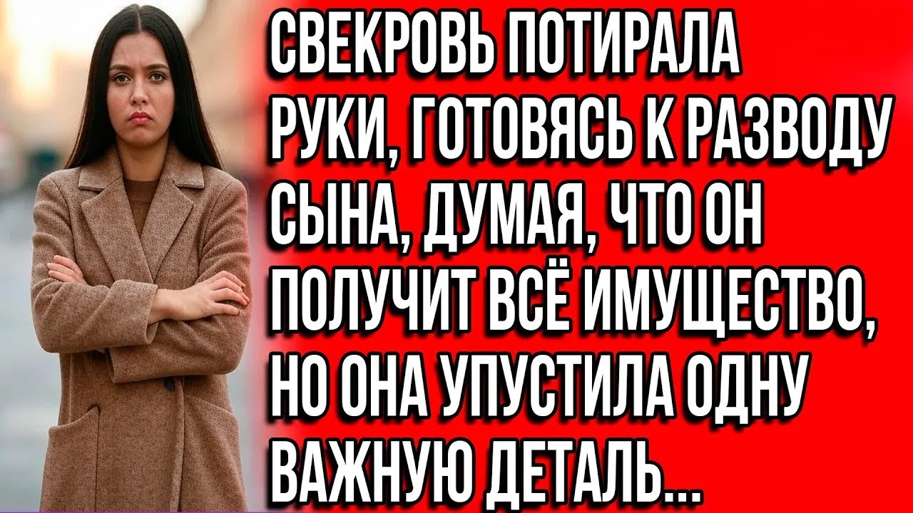 Свекровь потирала руки, готовясь к разводу сына, думая, что он получит всё имущество, но она