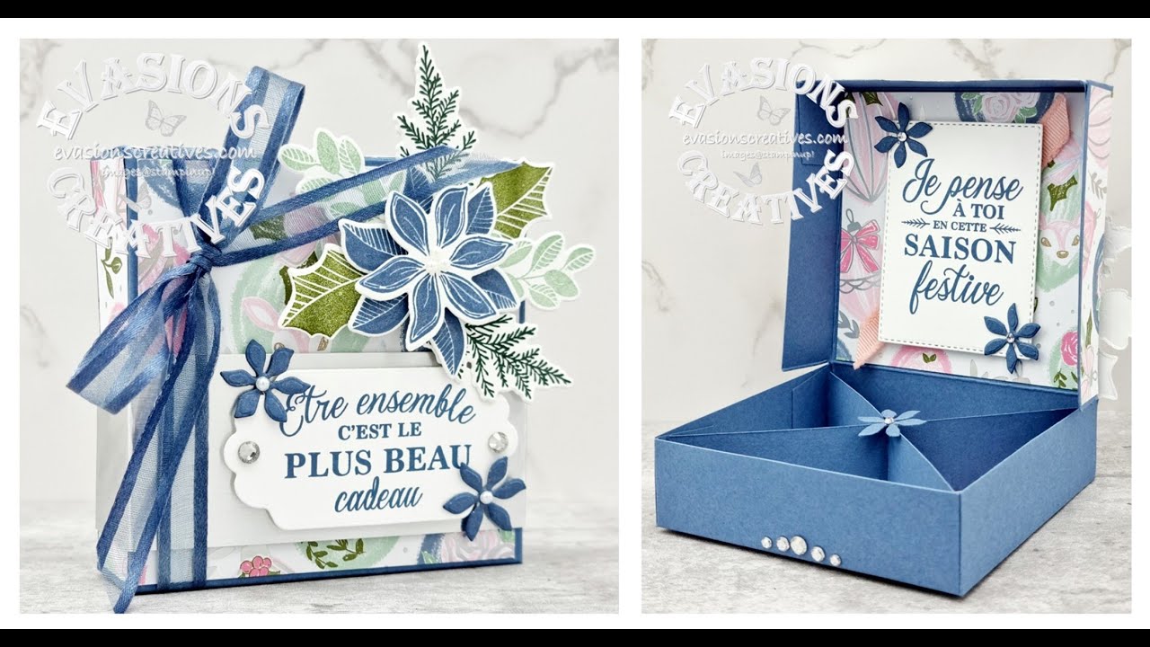 { Tutoriel-créatif } ** Boites Festives en Trio ** par Évasions Créatives