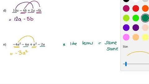 Grade 8 Algebra - Adding and Subtracting like terms