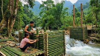 How To Build A Sturdy Bamboo Bridge Across A Stream | Building Bridge Supports