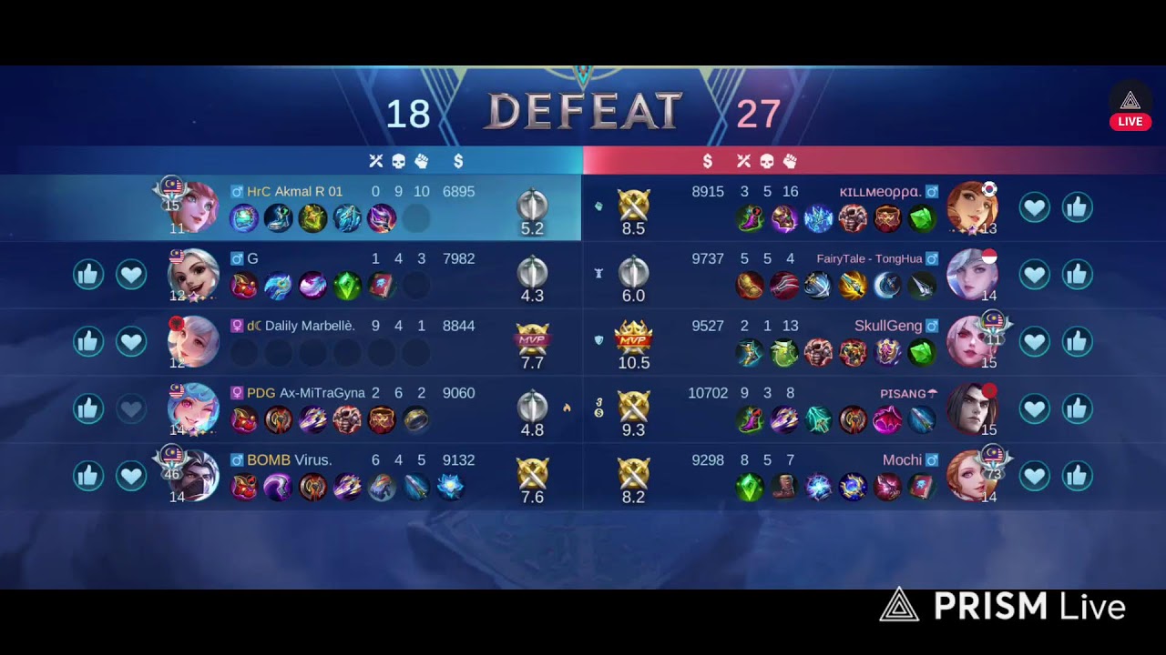 Mobile Legend Bang Bang - Live Stream #234 : Berjuang di Mythical Glory untuk ke Immortal (Malaysia)