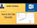 How to set tabs in Microsoft Word. Tabs verses Indents?