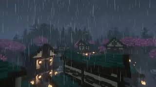 Minecraft   Rain U0026 Thunder To Relax U0026 Study 8 Hours