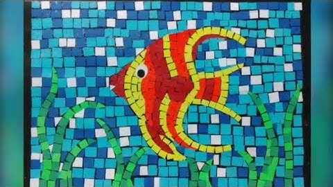 Mosaic Art / How to make Paper Mosaic Art step by step / Easy  Mosaic Art for beginners