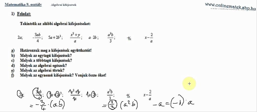 9 matematika feladatok 5