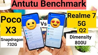 Realme 7 5g vs poco x3 antutu benchmark comparison