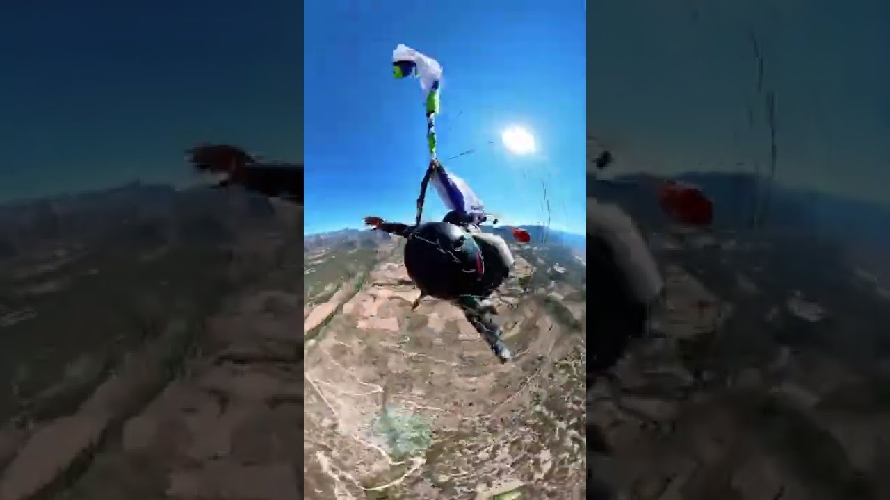 🪂Se enred&oacute; con su paraca&iacute;das y grab&oacute; c&oacute;mo se salv&oacute; en el &uacute;ltimo segundo😱