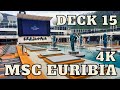 Msc  euribia  walking the deck 15  ship tour  4k