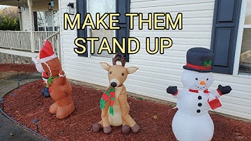 Setting up Christmas inflatables so they will stand up straight every time