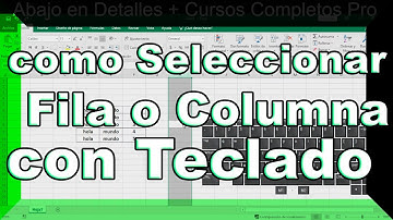 como seleccionar una Fila o columna en Excel con el teclado - Fundamentos Básicos Excel Parte 35