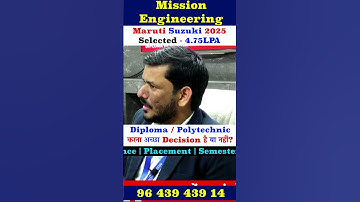 Polytechnic Entrance Coaching | Benefits Of Diploma | Maruti Selection | Polytechnic Placement 2025